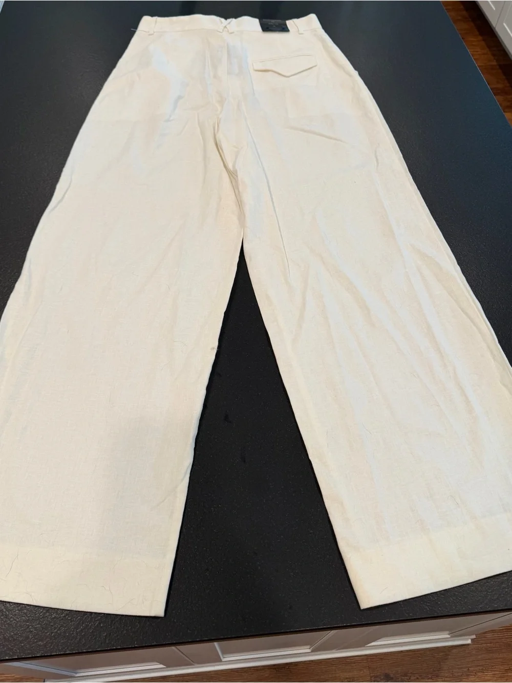Banana Republic Factory NWT White Linen Blend Wide Leg Pants Petite 10 High Rise